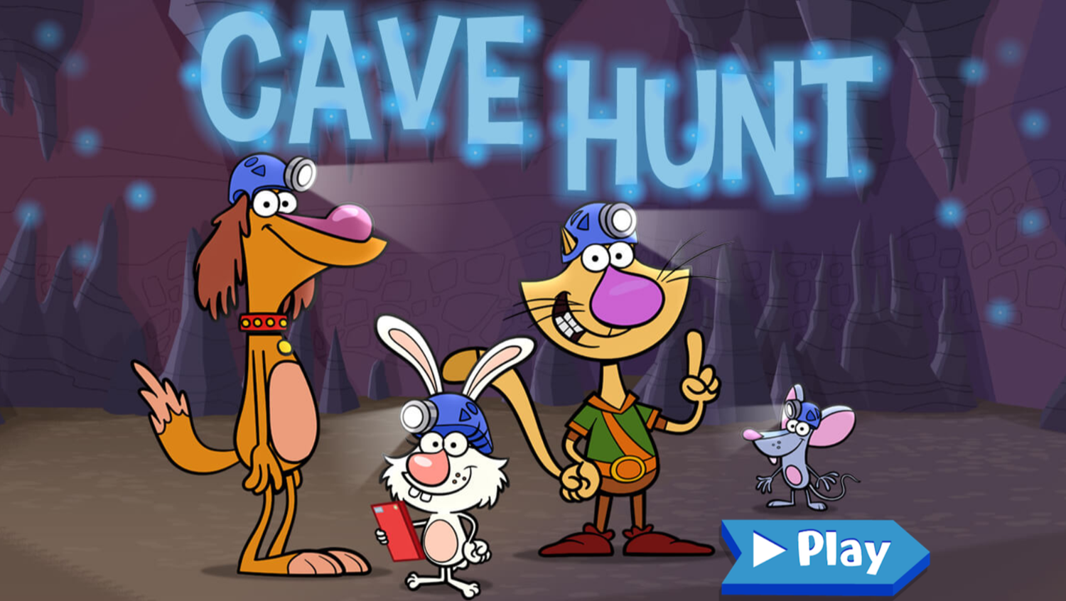 Nature Cat Cave Hunt Game Welcome Screen Screenshot.