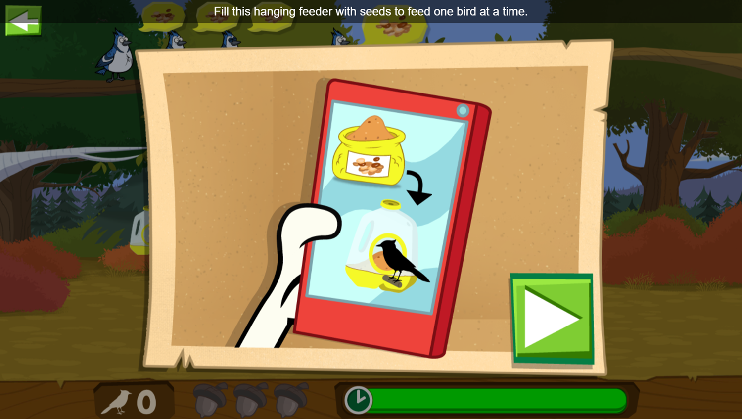 Nature Cat Fine Feathered Feast Game Feeding Information Screenshot.
