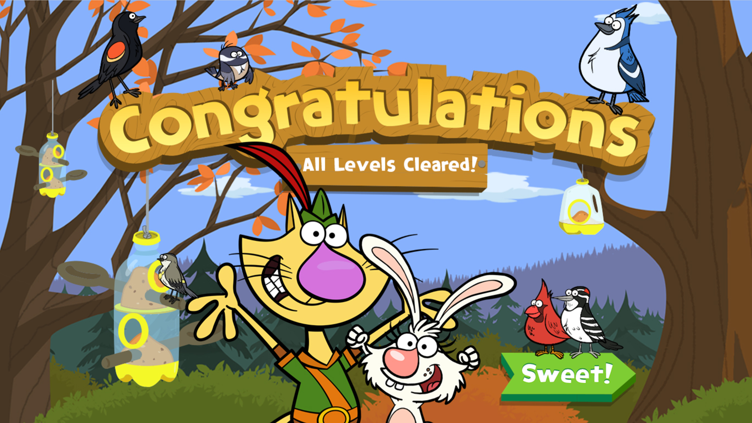 Nature Cat Fine Feathered Feast Game Complete Screenshot.