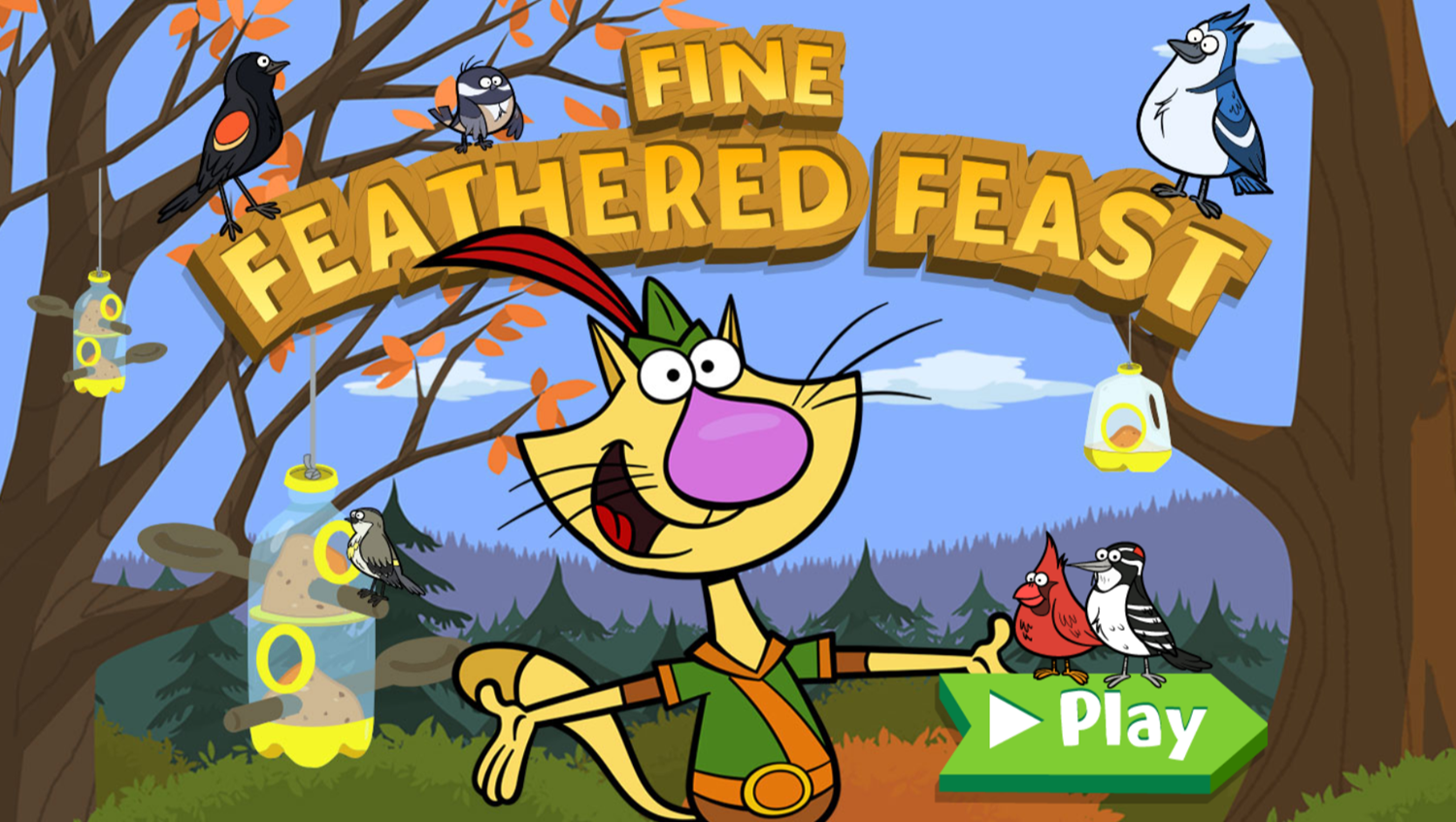 Nature Cat Fine Feathered Feast Game Welcome Screen Screenshot.