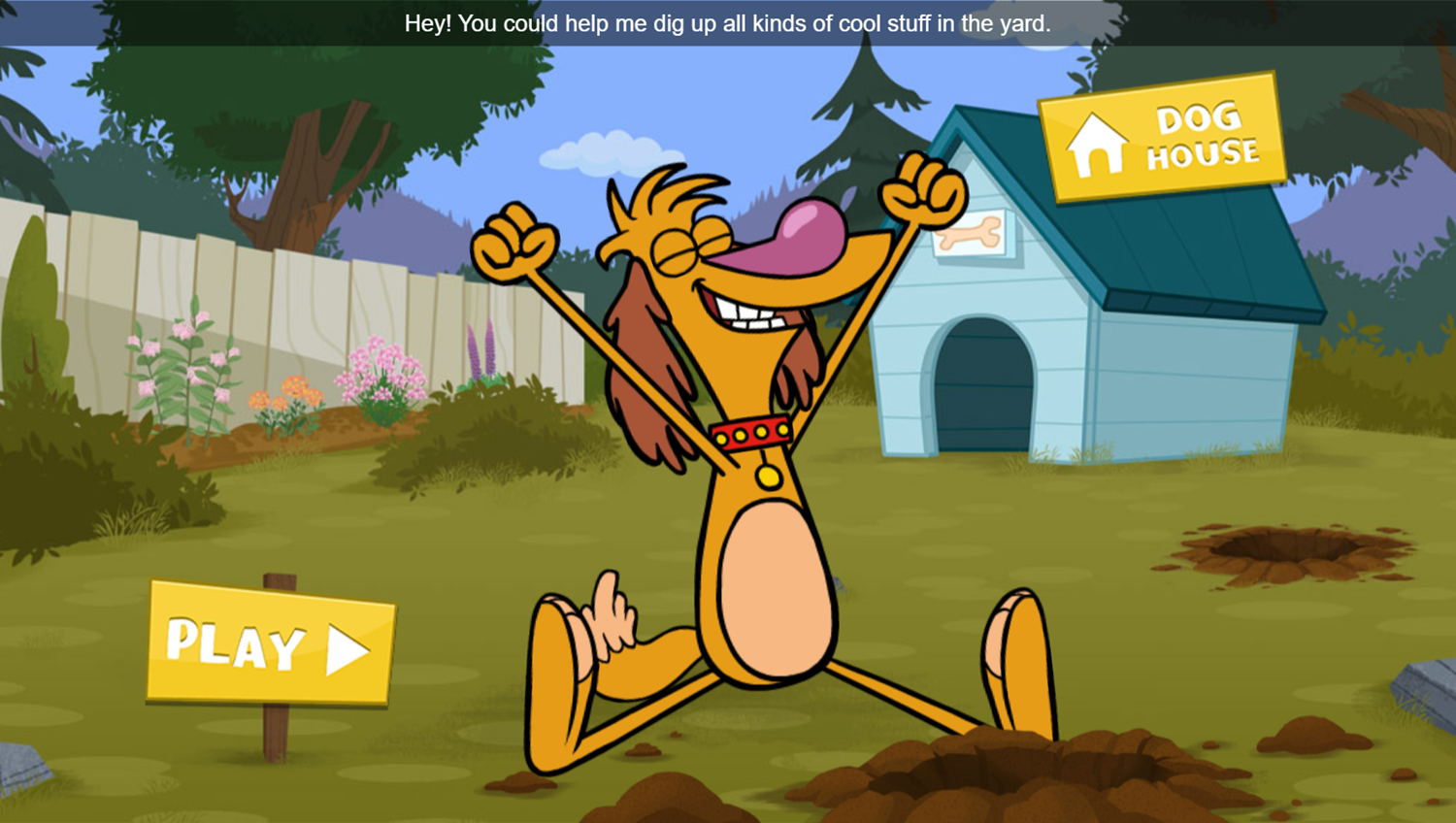 Nature Cat Hal's Big Dig Game Introduction Screenshot.