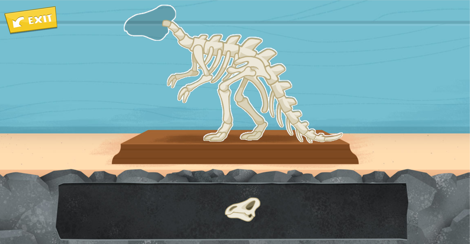 Nature Cat Hal's Big Dig Game Iguanodon Bones Screenshot.