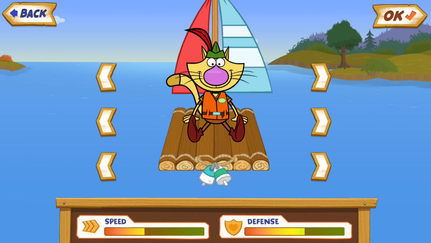 Nature Cat Racing Rapids Game Boat Design Screenshot.