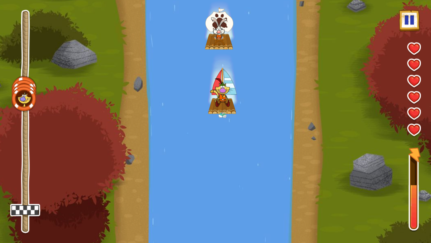 Nature Cat Racing Rapids Game Play Screenshot.