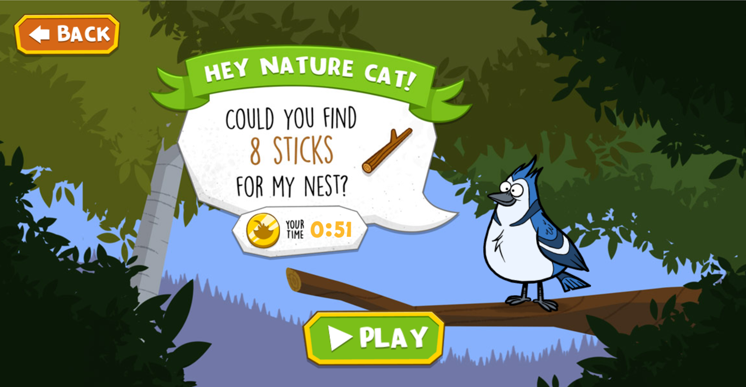 Nature Cat's Adventure Game Level Goal Screen Screenshot.