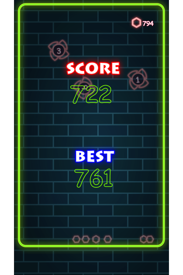 Neon Cannon High Score Screen Screenshot.