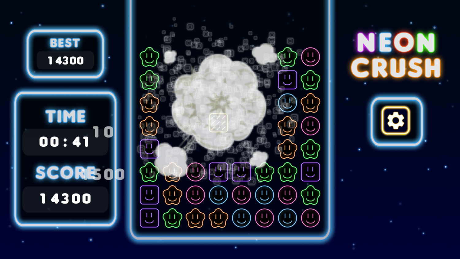 Neon Crush Game Play Screenshot.
