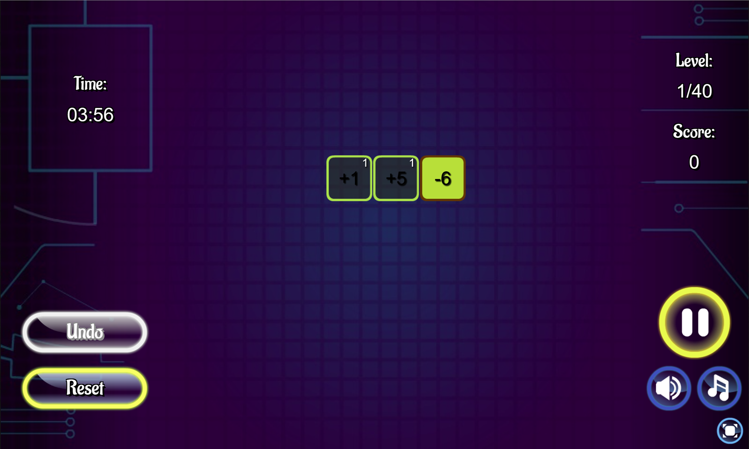 Neon Math Game Screenshot.