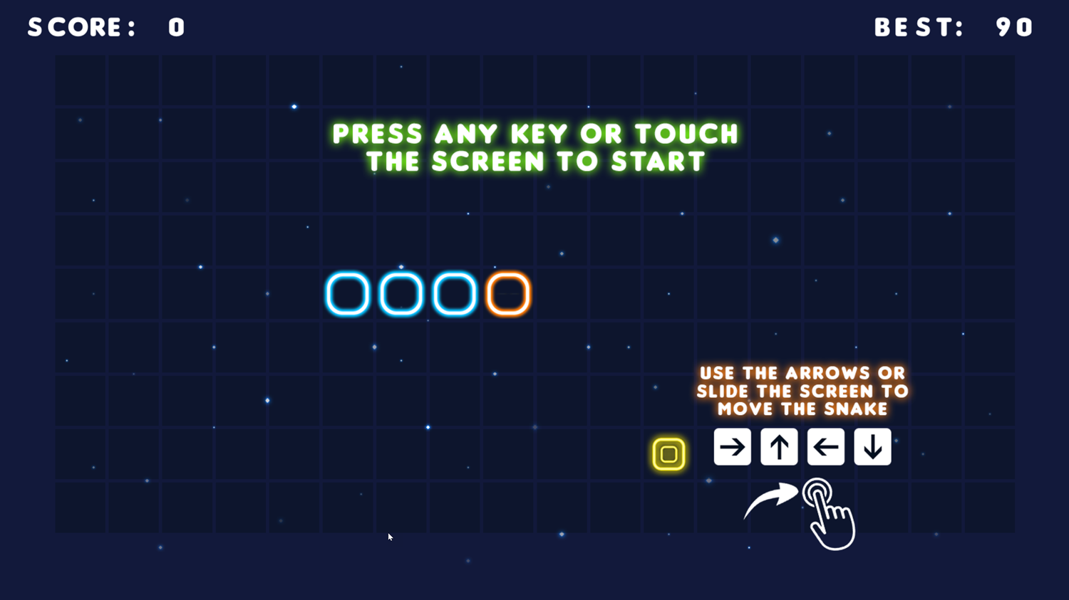 Neon Snake Instructions Screenshot.