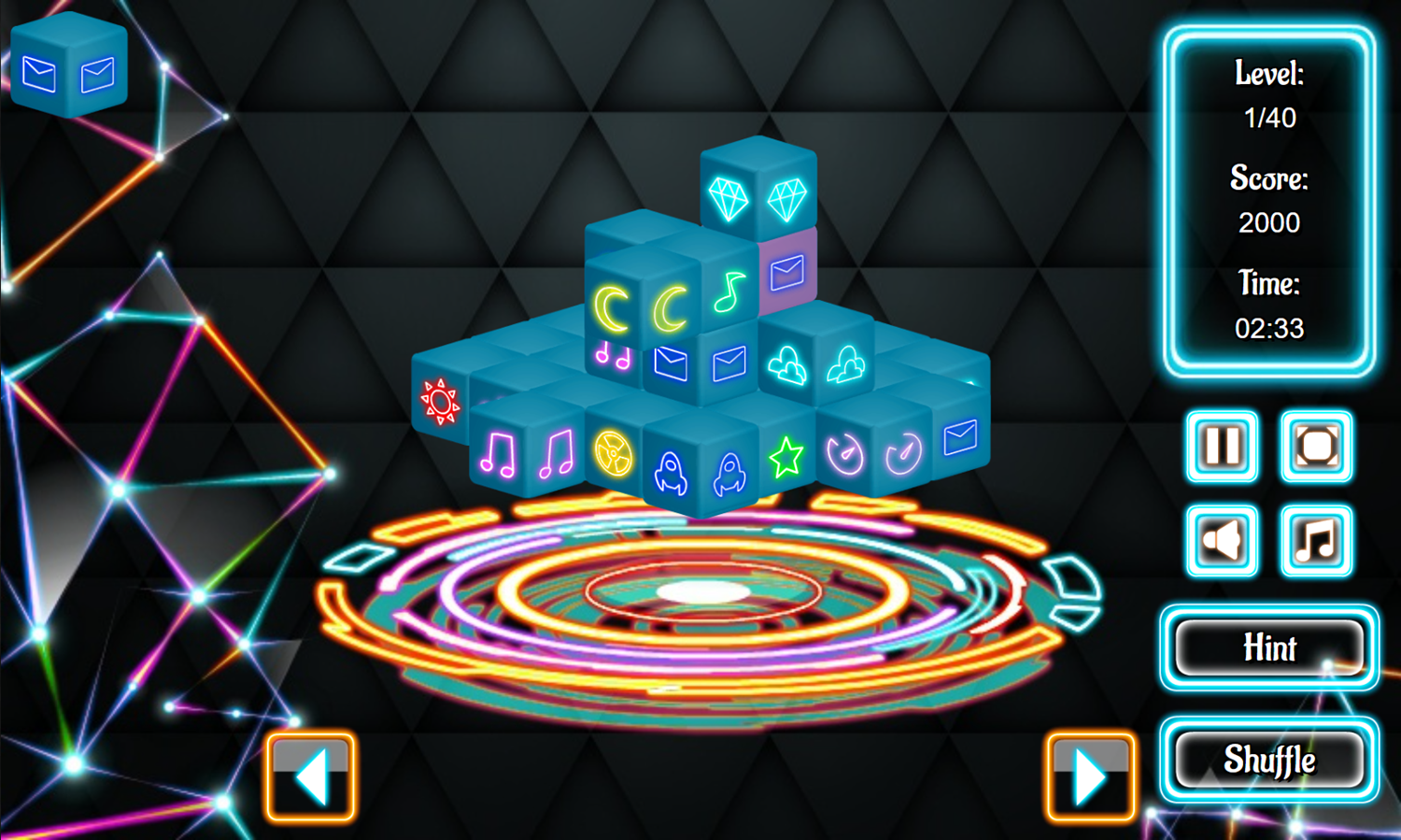 Neonjong 3D Game Level Play Screenshot.