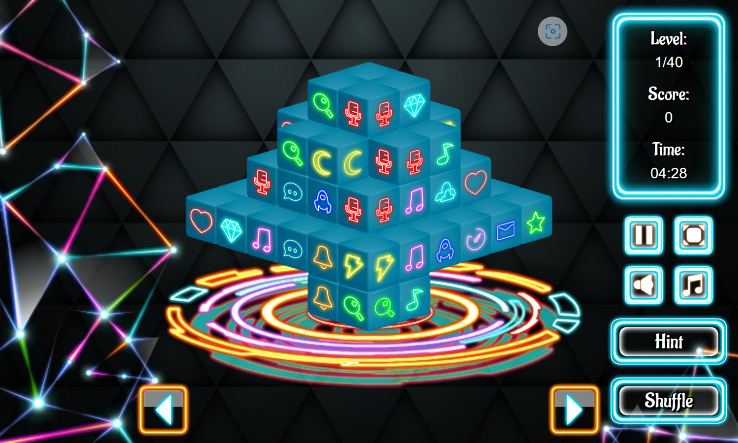 Neonjong 3D Game Level Start Screenshot.