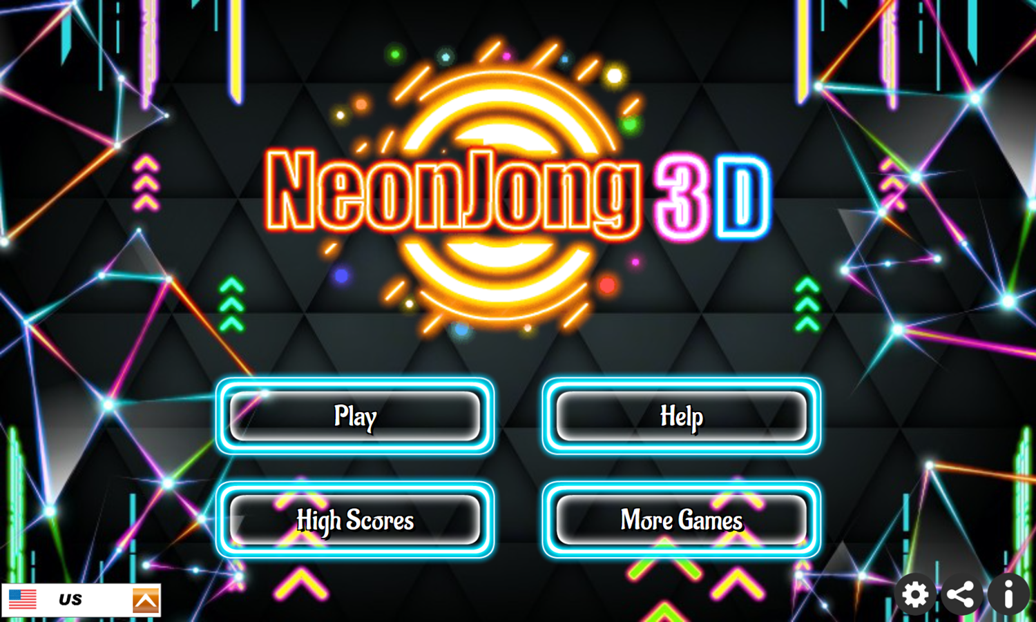 Neonjong 3D Game Welcome Screen Screenshot.