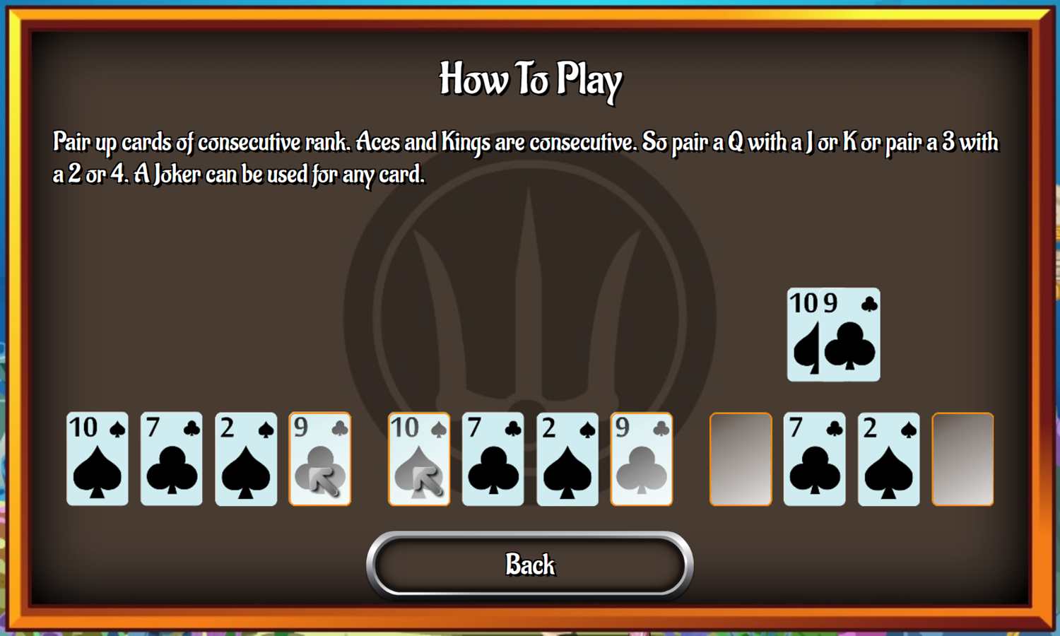 Neptune Solitaire Game How To Play Screenshot.