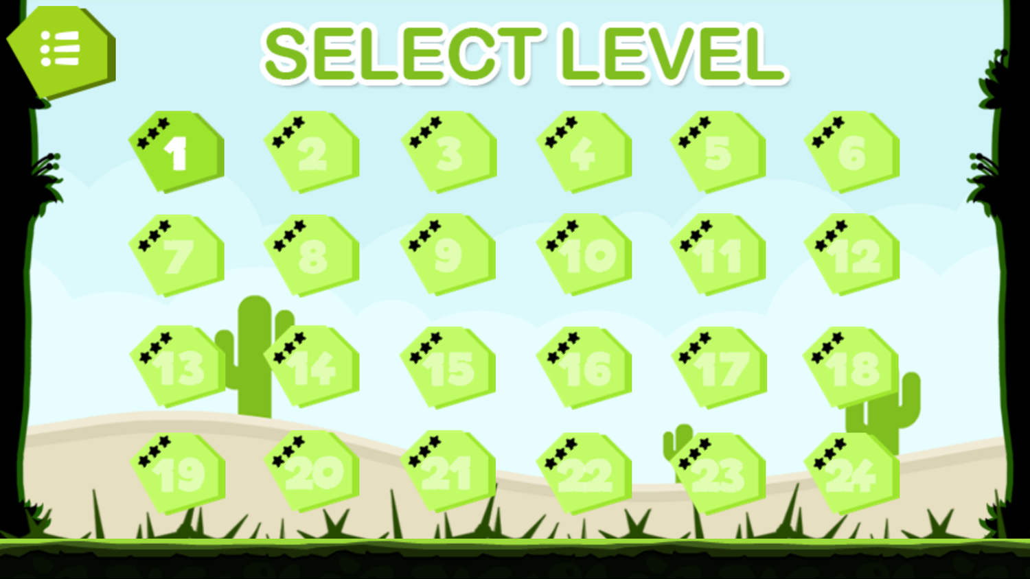Nest Game Level Select Screenshot.
