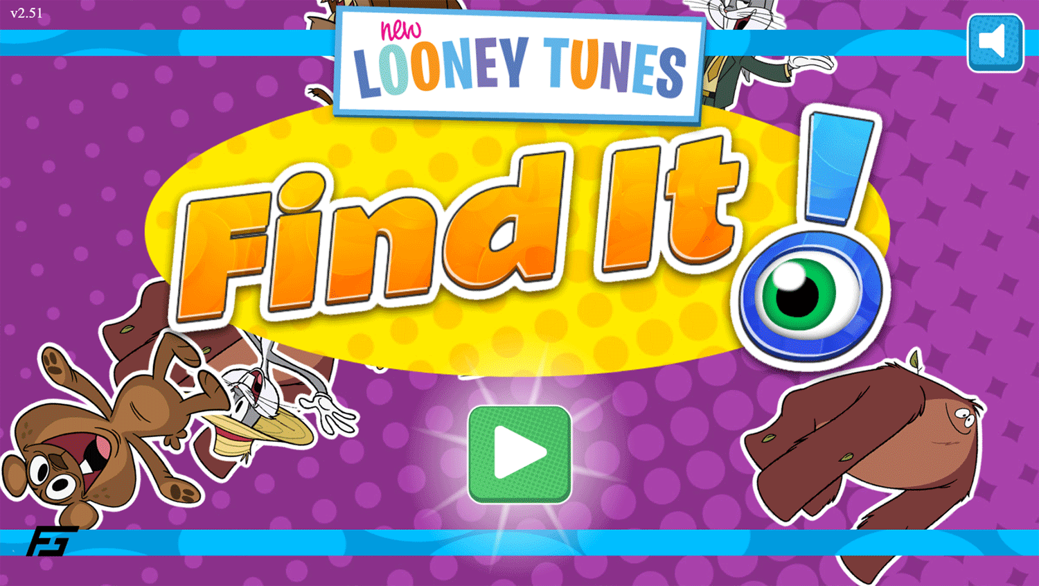 New Looney Tunes Find It Game Welcome Screen Screenshot.