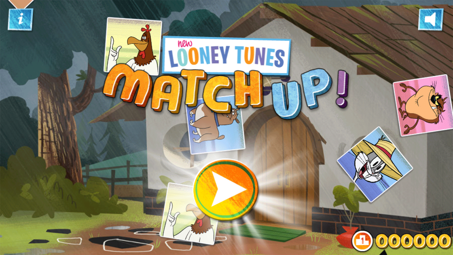 New Looney Tunes Match Up Game Welcome Screen Screenshot.