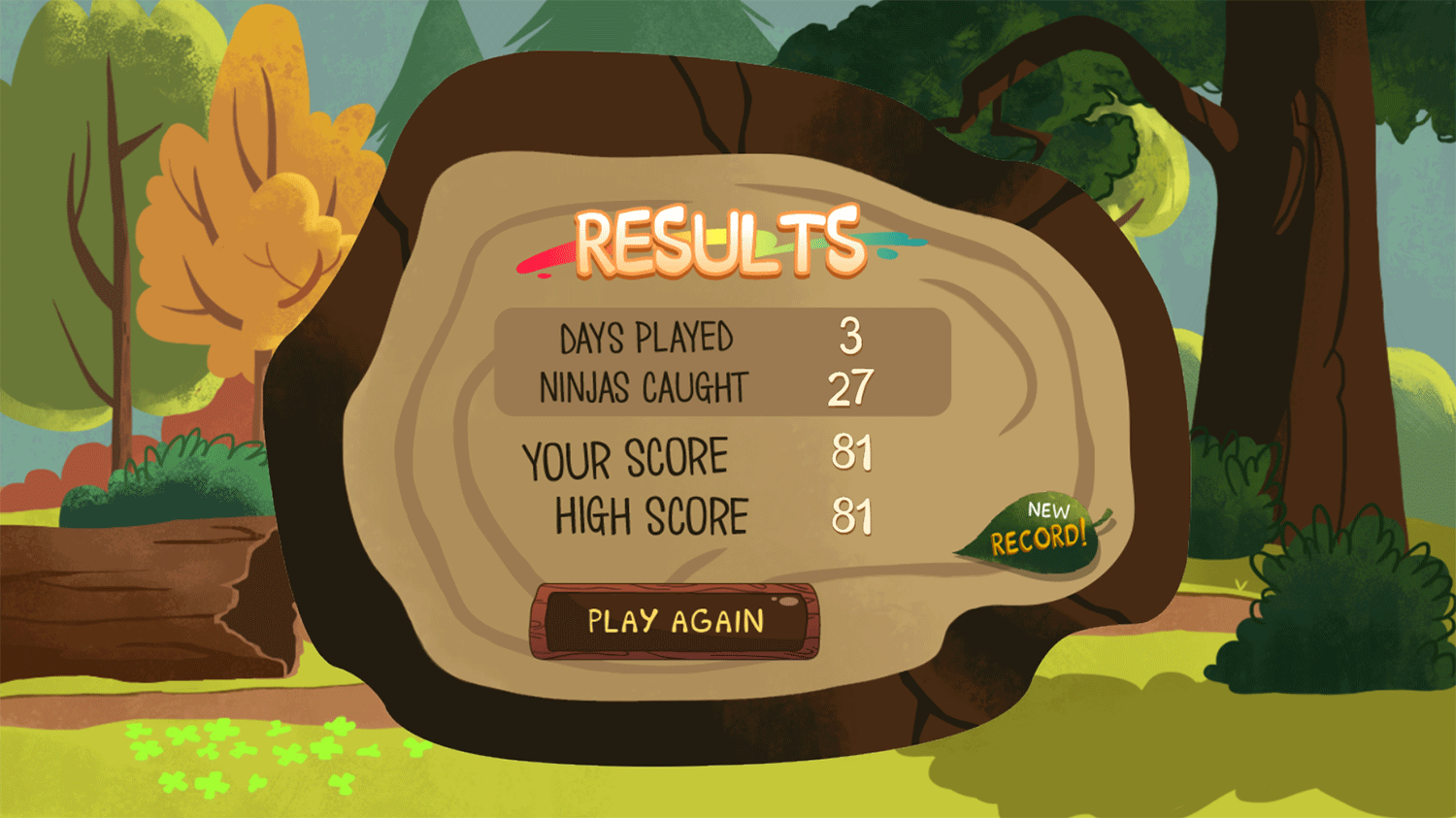 New Looney Tunes Nimble Ninjas Game Results Screenshot.