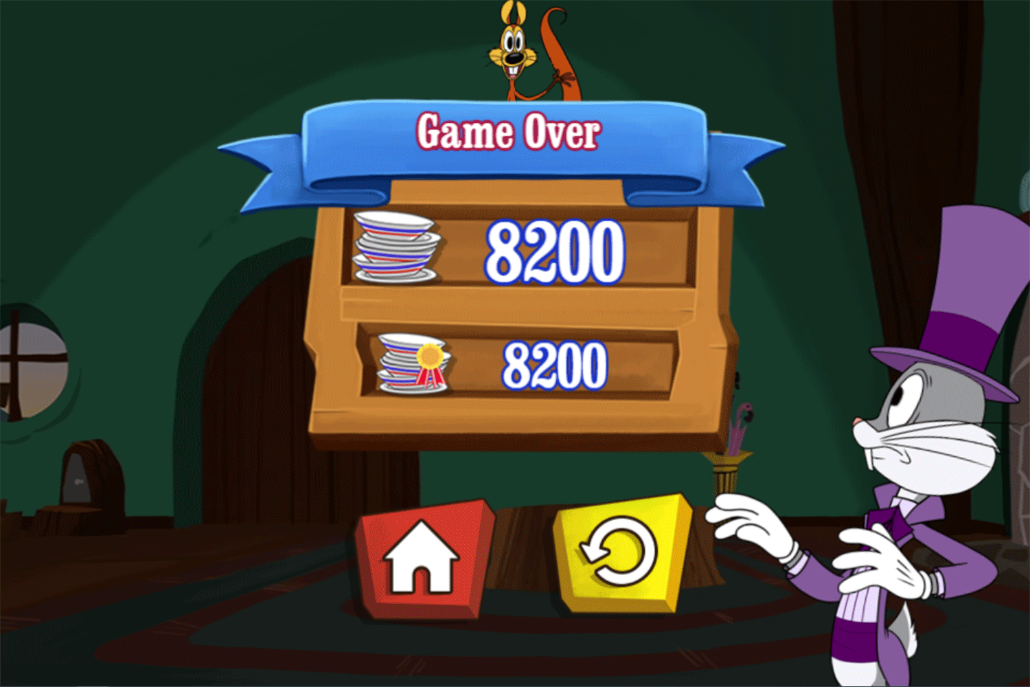 New Looney Tunes Tricky Plates Game Result Screenshot.