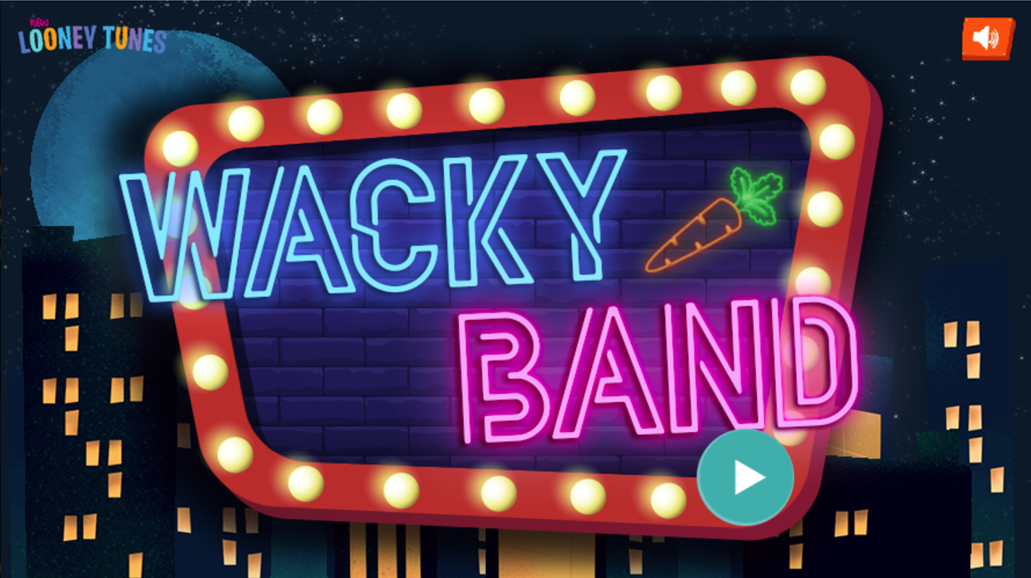 New Looney Tunes Wacky Band Game Welcome Screen Screenshot.