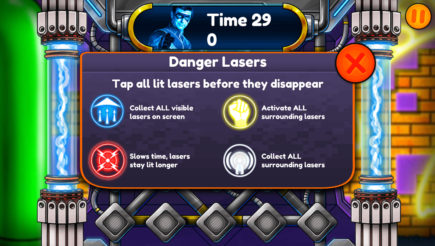 Nick Arcade Game Stage Select Danger Lasers How To Play Screenshot.