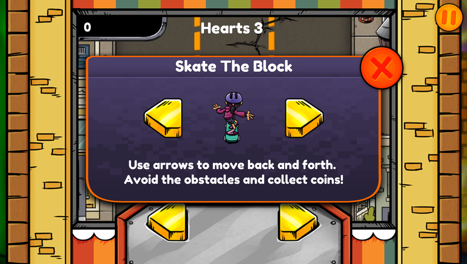 Nick Arcade Game Stage Select Skate The Block How To Play Screenshot.