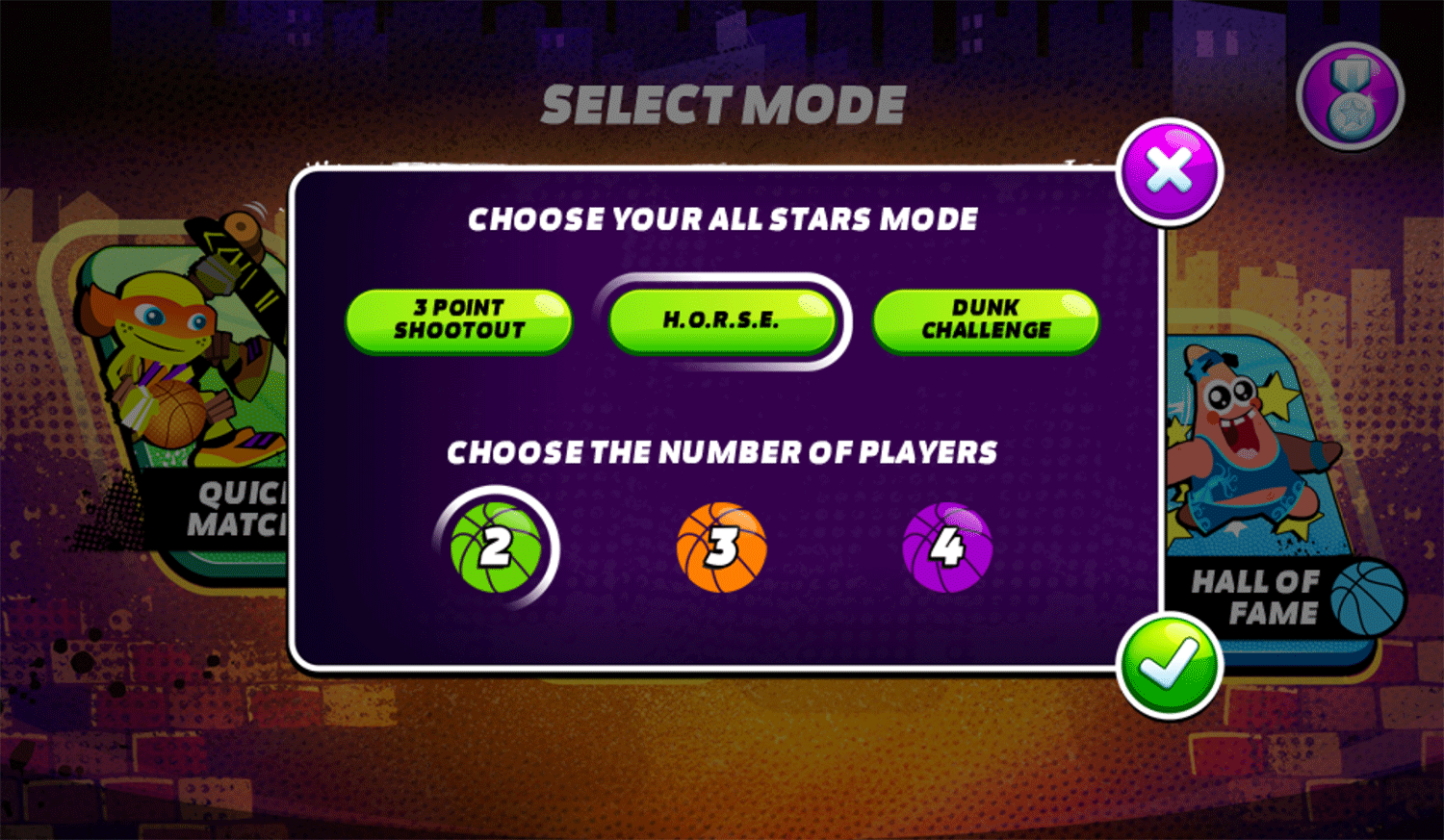 Nick Basketball Stars 2 All Stars Game Mode Screenshot.