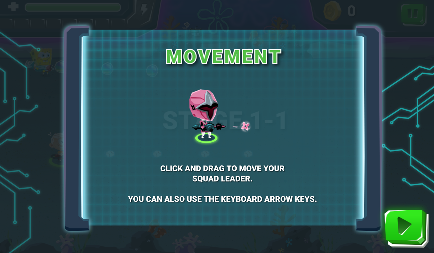 Nick Blaster Squad Game How To Move Screenshot.