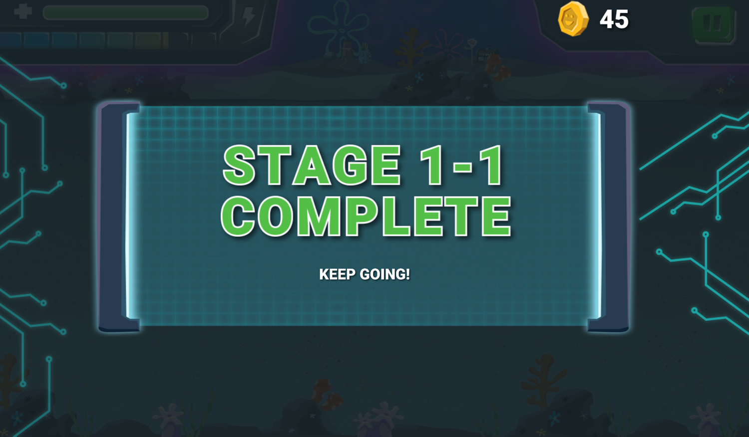 Nick Blaster Squad Game Level Complete Screenshot.