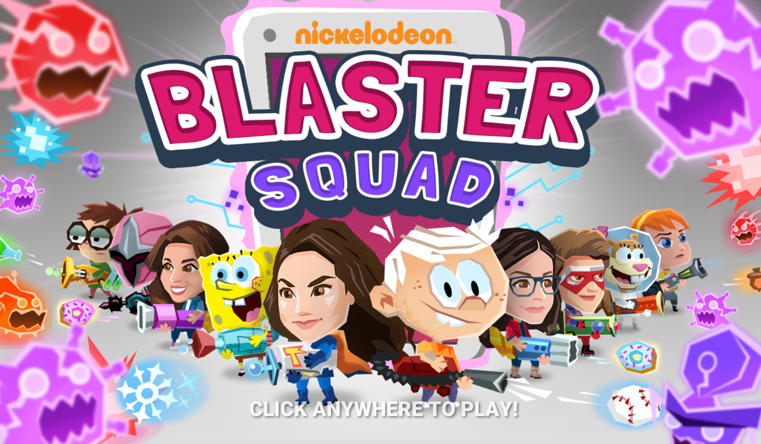Nick Blaster Squad Game Welcome Screen Screenshot.