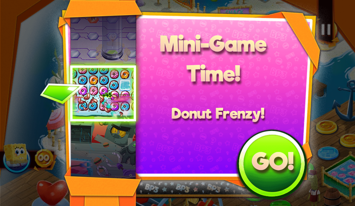 Nick Block Party 3 Game Mini Game Donut Frenzy Screenshot.