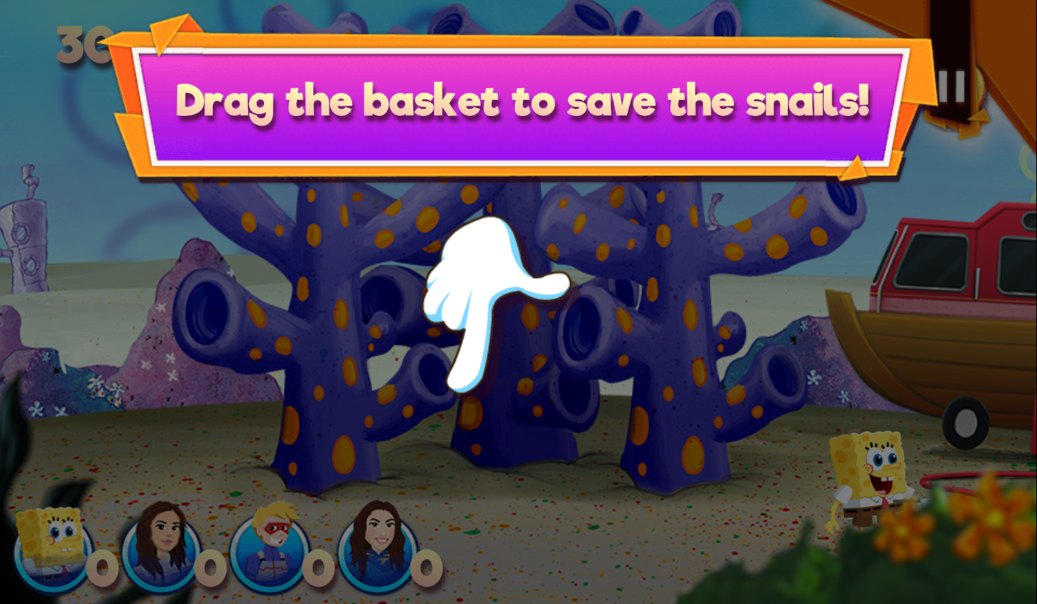 Nick Block Party 3 Game Mini Game Snail Savior How To Play Screenshot.