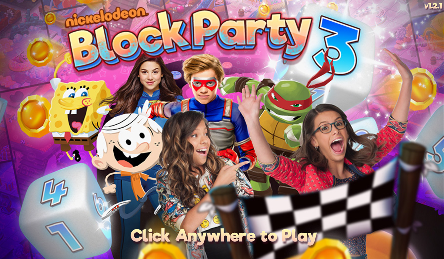 Nick Block Party 3 Game Welcome Screen Screenshot.