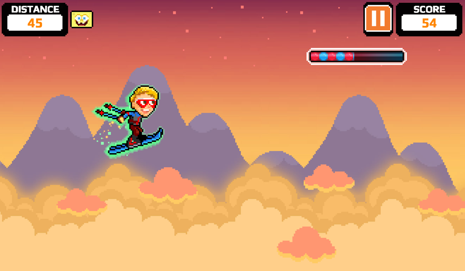Nick Champions of the Chill 2 Game Light Speed Skiing Gameplay Screenshot.