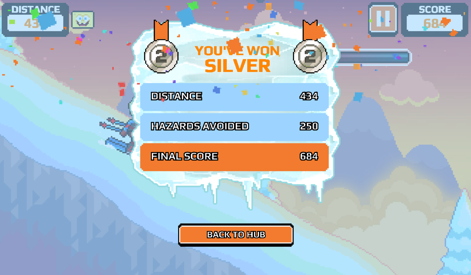 Nick Champions of the Chill 2 Game Light Speed Skiing Score Screenshot.