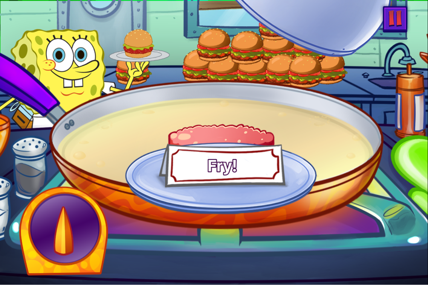 Nick Cooking Contest Game Fry Beef Screenshot.