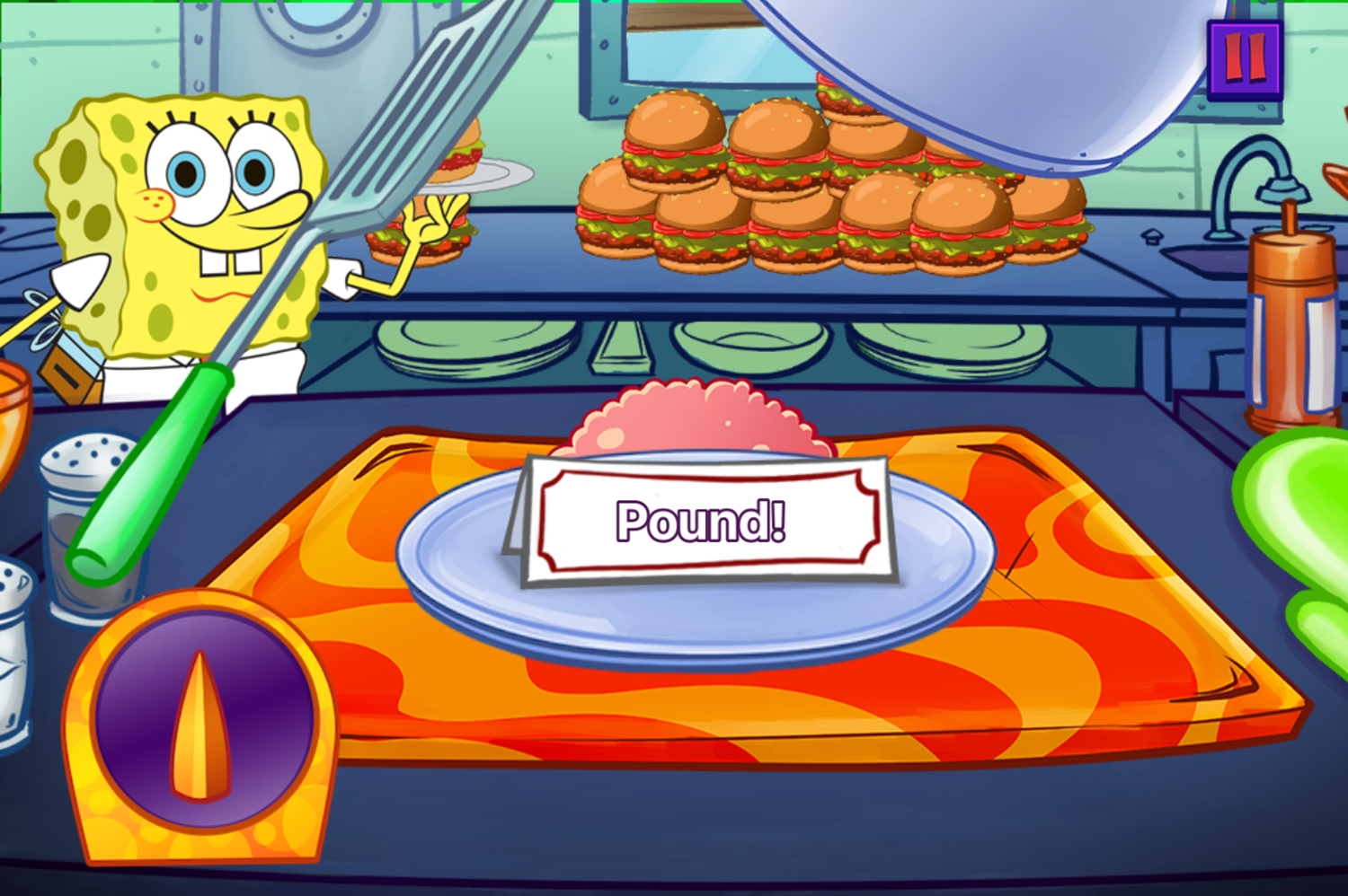 Nick Cooking Contest Game Pound Beef Screenshot.