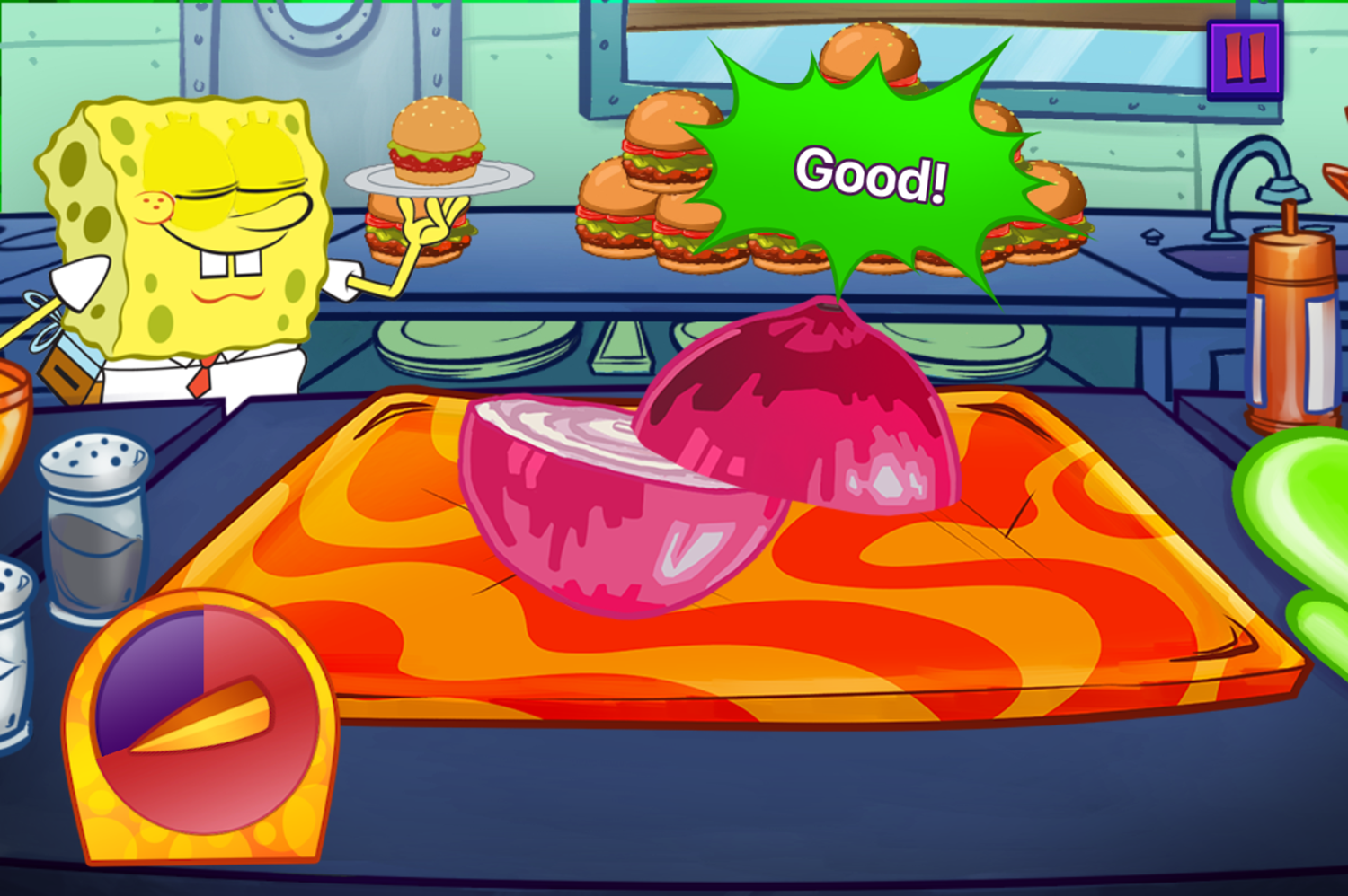 Nick Cooking Contest Game Slice Vegetables Complete Screenshot.