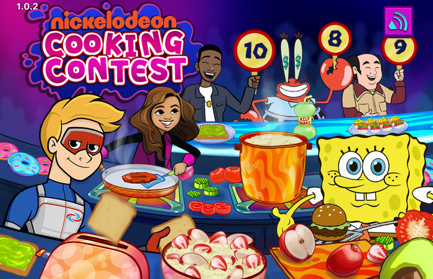 Nick Cooking Contest Game Welcome Screen Screenshot.
