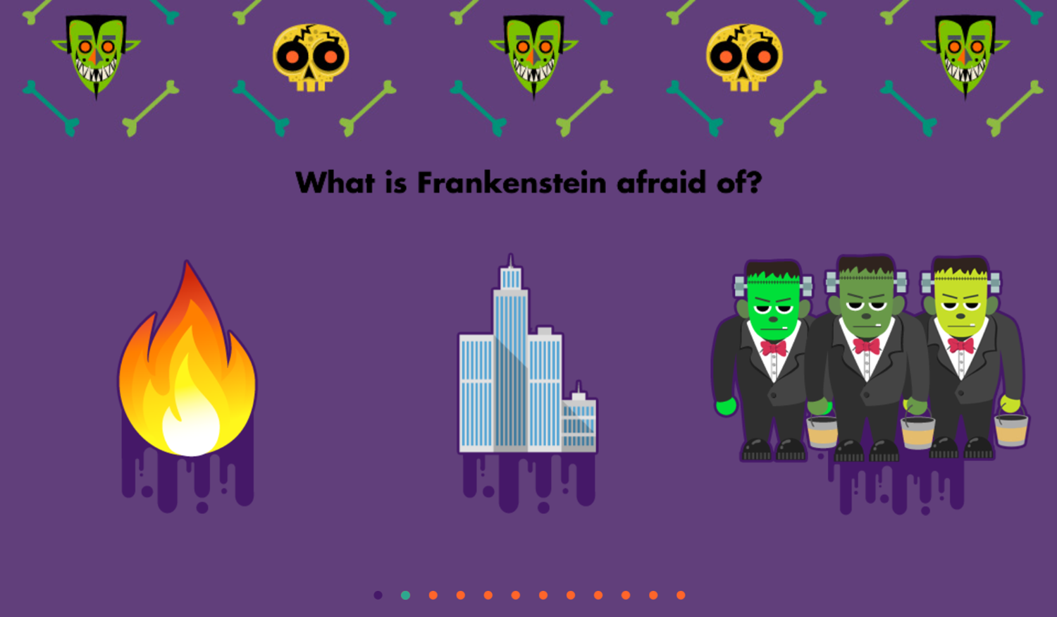 Nick Halloween Spooky Trivia Game First Question Screenshot.