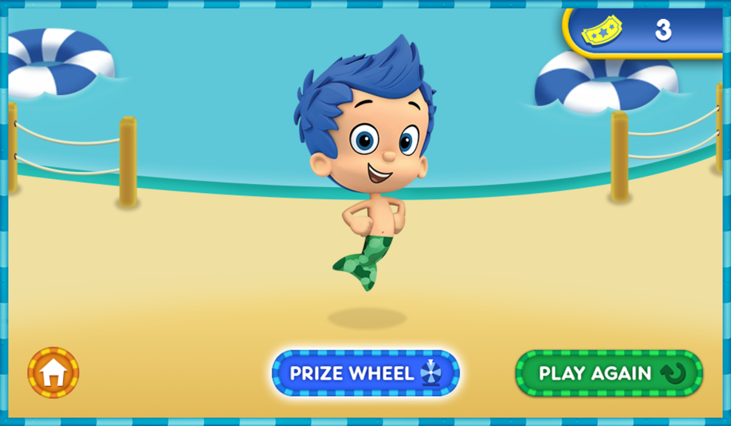 Nick Jr Water Park Bubble Guppies Score Screenshot.