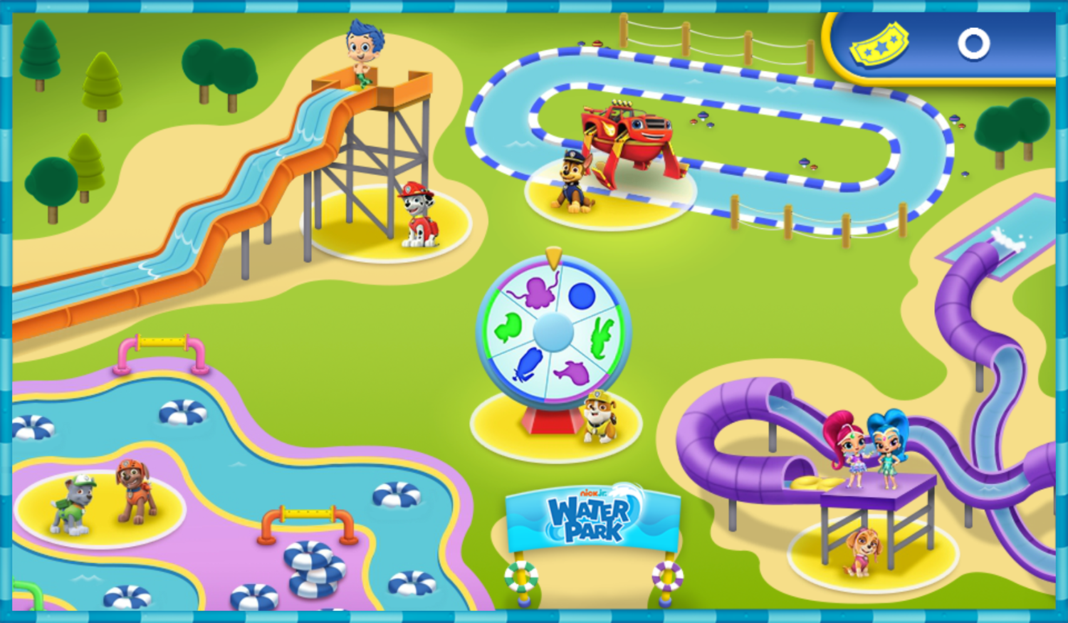 Nick Jr Water Park Game Map Screenshot.