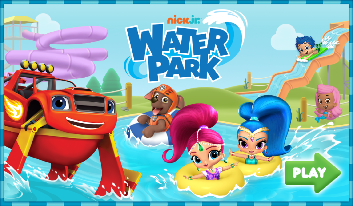 Nick Jr Water Park Welcome Screen Screenshot.