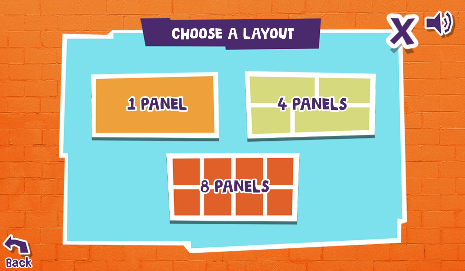 Nick Mega Cartoon Maker Game Choose Layout Screenshot.