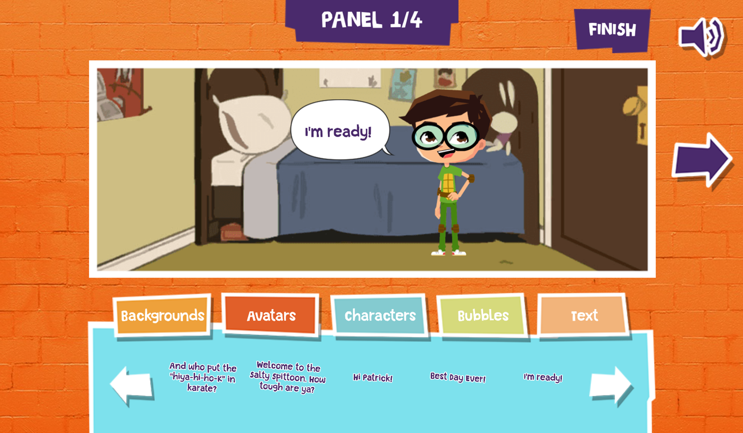 Nick Mega Cartoon Maker Game Comic Design Screenshot.