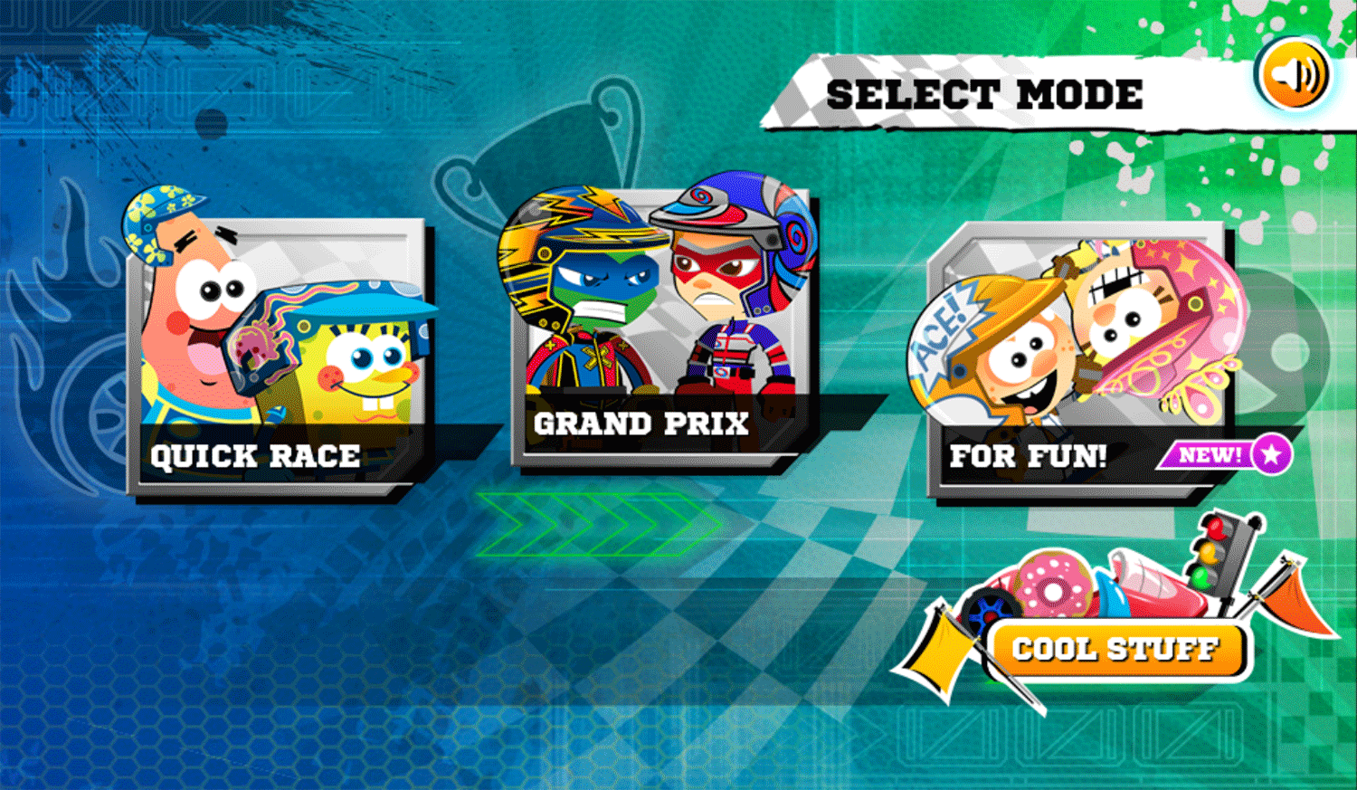 Nick Racing Stars Mode Select Screenshot.