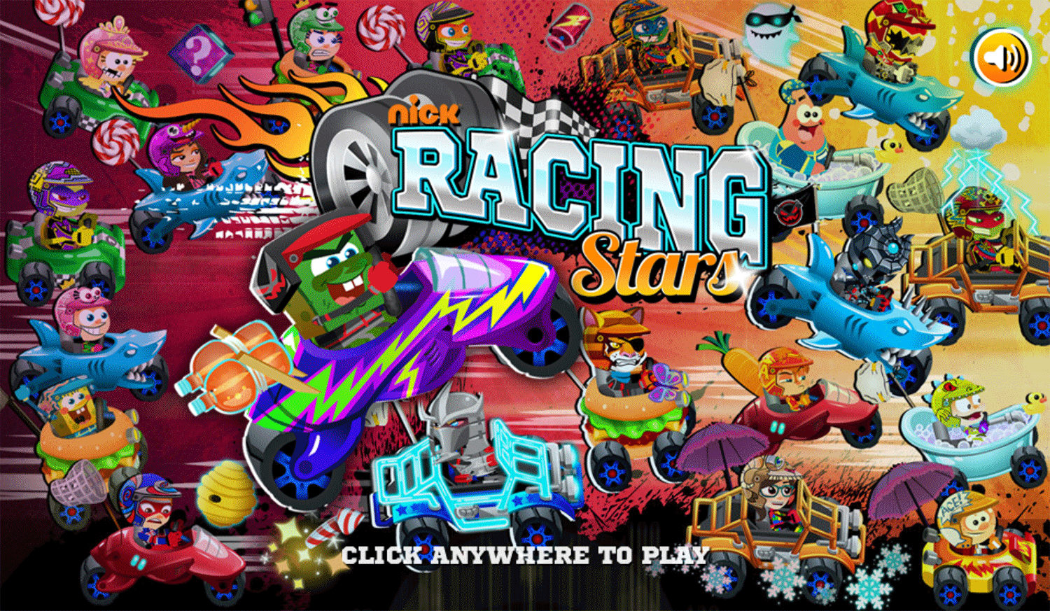 Nick Racing Stars Welcome Screen Screenshot.