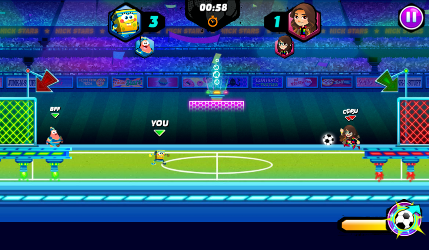 Nick Soccer Stars 2 Game Screenshot.