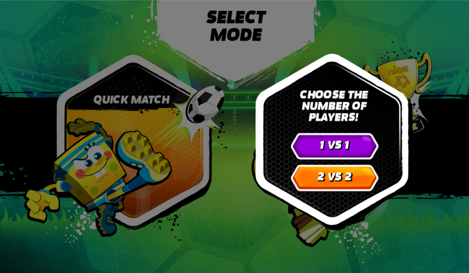 Nick Soccer Stars 2 Game Players Select Screenshot.
