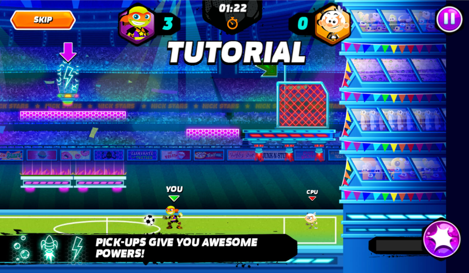 Nick Soccer Stars 2 Game Pickups Tutorial Screenshot.
