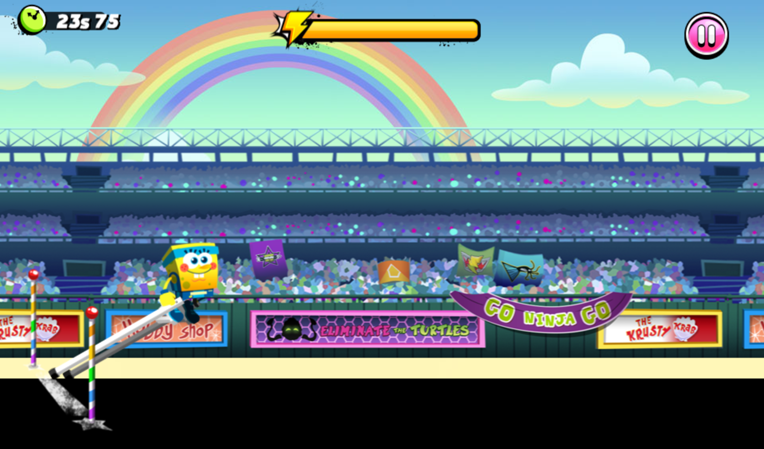 Nick Summer Sports Stars 100m Dash Game Play Screenshot.